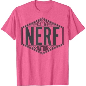 Nerf Nation Est 1969 Neon Badge Logo V2 T-Shirt(Pink Heather)