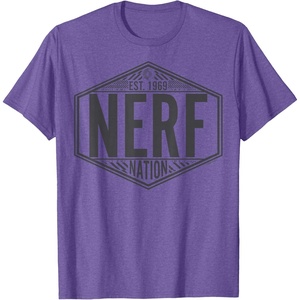 Nerf Nation Est 1969 Neon Badge Logo V2 T-Shirt(Purple Heather)