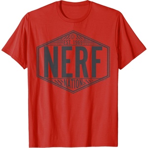 Nerf Nation Est 1969 Neon Badge Logo V2 T-Shirt(Red)