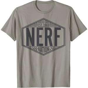 Nerf Nation Est 1969 Neon Badge Logo V2 T-Shirt(Slate Grey)