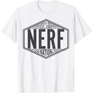 Nerf Nation Est 1969 Neon Badge Logo V2 T-Shirt(White)