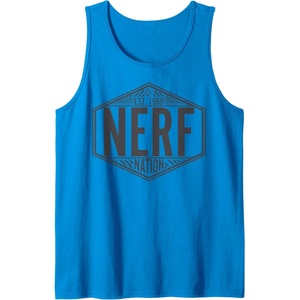 Nerf Nation Est 1969 Neon Badge Logo V2 Tank Top(Sapphire Blue)