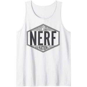 Nerf Nation Est 1969 Neon Badge Logo V2 Tank Top(White)