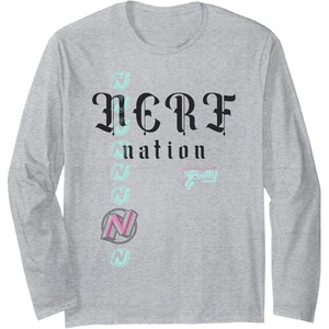 Nerf Nation Logo Stack Blaster Long Sleeve T-Shirt(Heather Grey)