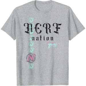 Nerf Nation Logo Stack Blaster T-Shirt(Heather Grey)