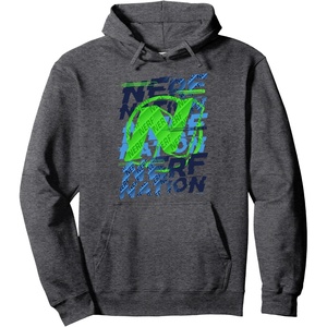 Nerf Nation N Logo Stack Pullover Hoodie(Dark Heather Grey)