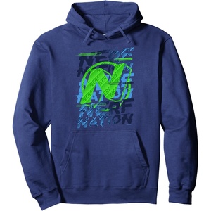 Nerf Nation N Logo Stack Pullover Hoodie(Navy Blue)