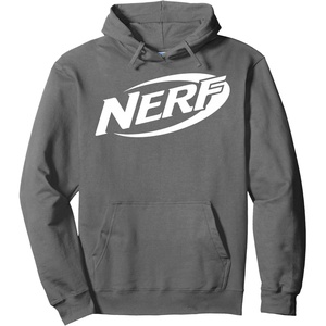 Nerf Simple White Retro Logo Pullover Hoodie(Asphalt Grey)
