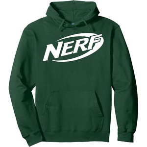 Nerf Simple White Retro Logo Pullover Hoodie(Dark Green)