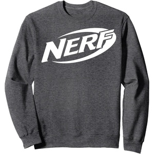 Nerf Simple White Retro Logo Sweatshirt(Dark Heather Grey)