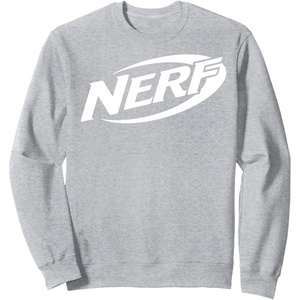 Nerf Simple White Retro Logo Sweatshirt(Heather Grey)