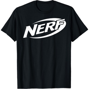 Nerf Simple White Retro Logo T-Shirt(Black)