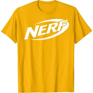 Nerf Simple White Retro Logo T-Shirt(Golden Yellow)
