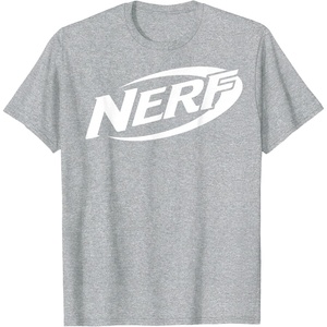 Nerf Simple White Retro Logo T-Shirt(Heather Grey)