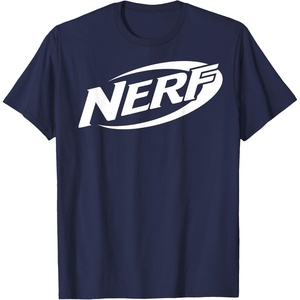 Nerf Simple White Retro Logo T-Shirt(Navy Blue)