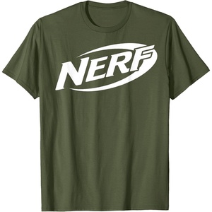 Nerf Simple White Retro Logo T-Shirt(Olive Green)