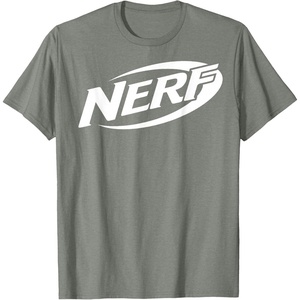 Nerf Simple White Retro Logo T-Shirt(Olive Heather)