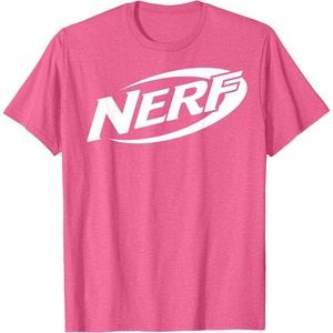 Nerf Simple White Retro Logo T-Shirt(Pink Heather)