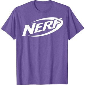 Nerf Simple White Retro Logo T-Shirt(Purple Heather)