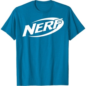 Nerf Simple White Retro Logo T-Shirt(Sapphire Blue)