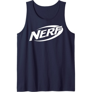 Nerf Simple White Retro Logo Tank Top(Navy Blue)