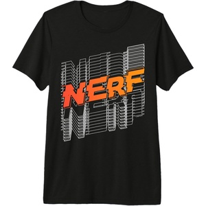 Nerf Stacked Silhouette Retro Nerf Action Logo Premium Tri-blend T-Shirt(Black)