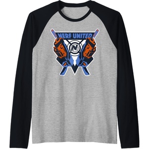 Nerf United Blasters Raglan Baseball Tee(Black/Athletic Heather)