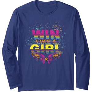 Nerf Win Like A Girl Long Sleeve T-Shirt(Navy Blue)
