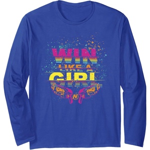 Nerf Win Like A Girl Long Sleeve T-Shirt(Royal Blue)