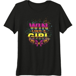 Nerf Win Like A Girl Premium Tri-blend T-Shirt(Black)
