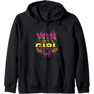 Nerf Win Like A Girl Zip Hoodie(Black)