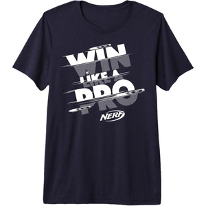 Nerf Win Like A Pro Glitch Text Premium Tri-blend T-Shirt(Navy Blue)