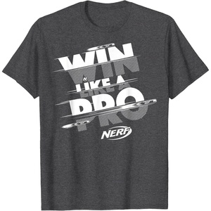 Nerf Win Like A Pro Glitch Text T-Shirt(Dark Heather Grey)