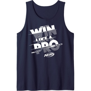 Nerf Win Like A Pro Glitch Text Tank Top(Navy Blue)