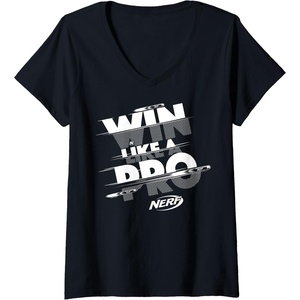Nerf Win Like A Pro V-Neck T-Shirt(Black)