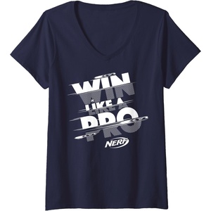 Nerf Win Like A Pro V-Neck T-Shirt(Navy Blue)