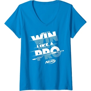 Nerf Win Like A Pro V-Neck T-Shirt(Sapphire Blue)