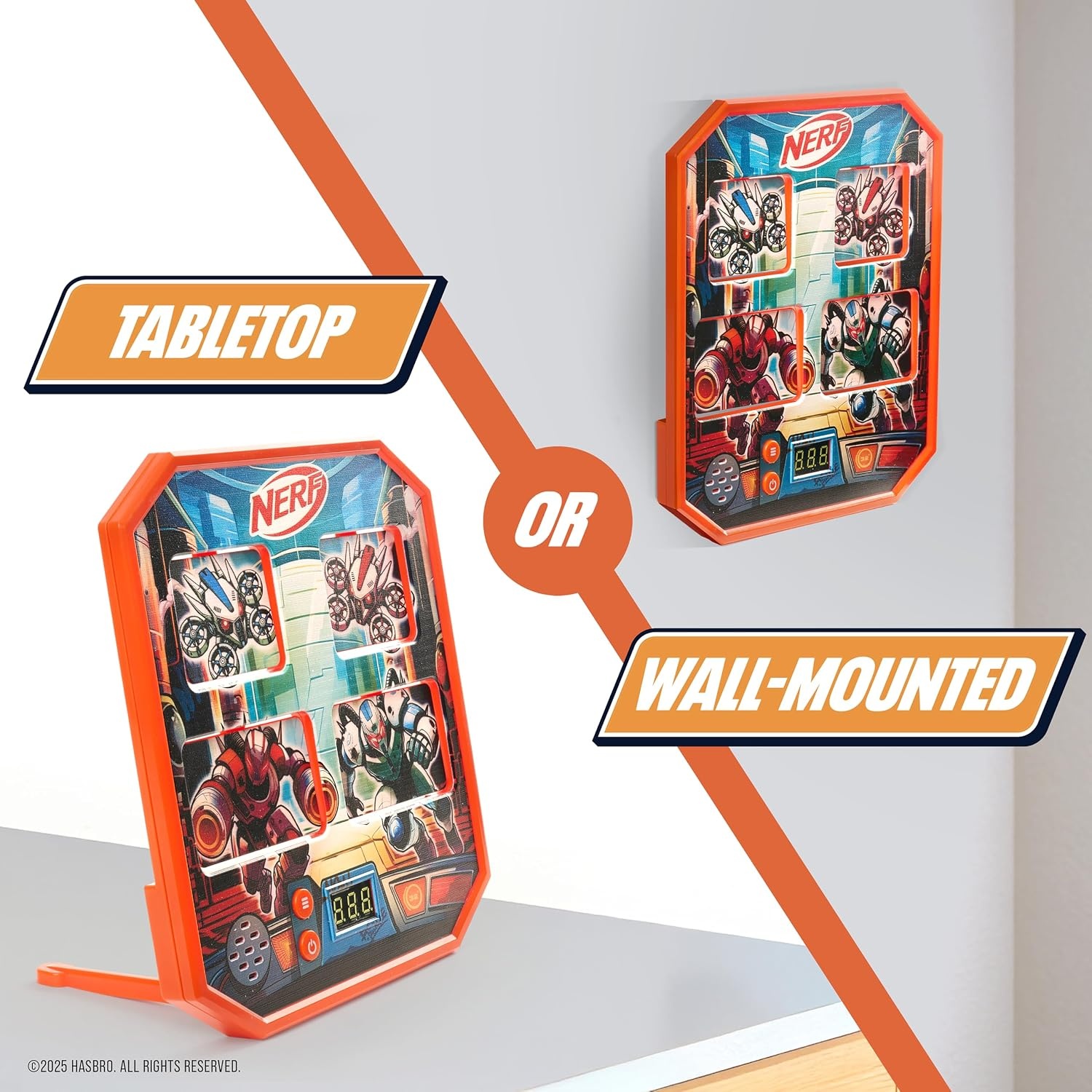 image:imageNerf Bot Arena Clash Electronic Target Game Interactive Foam Dart Blaster Game with Sound FX Score Display amp 4 ModesBot Arena Clash