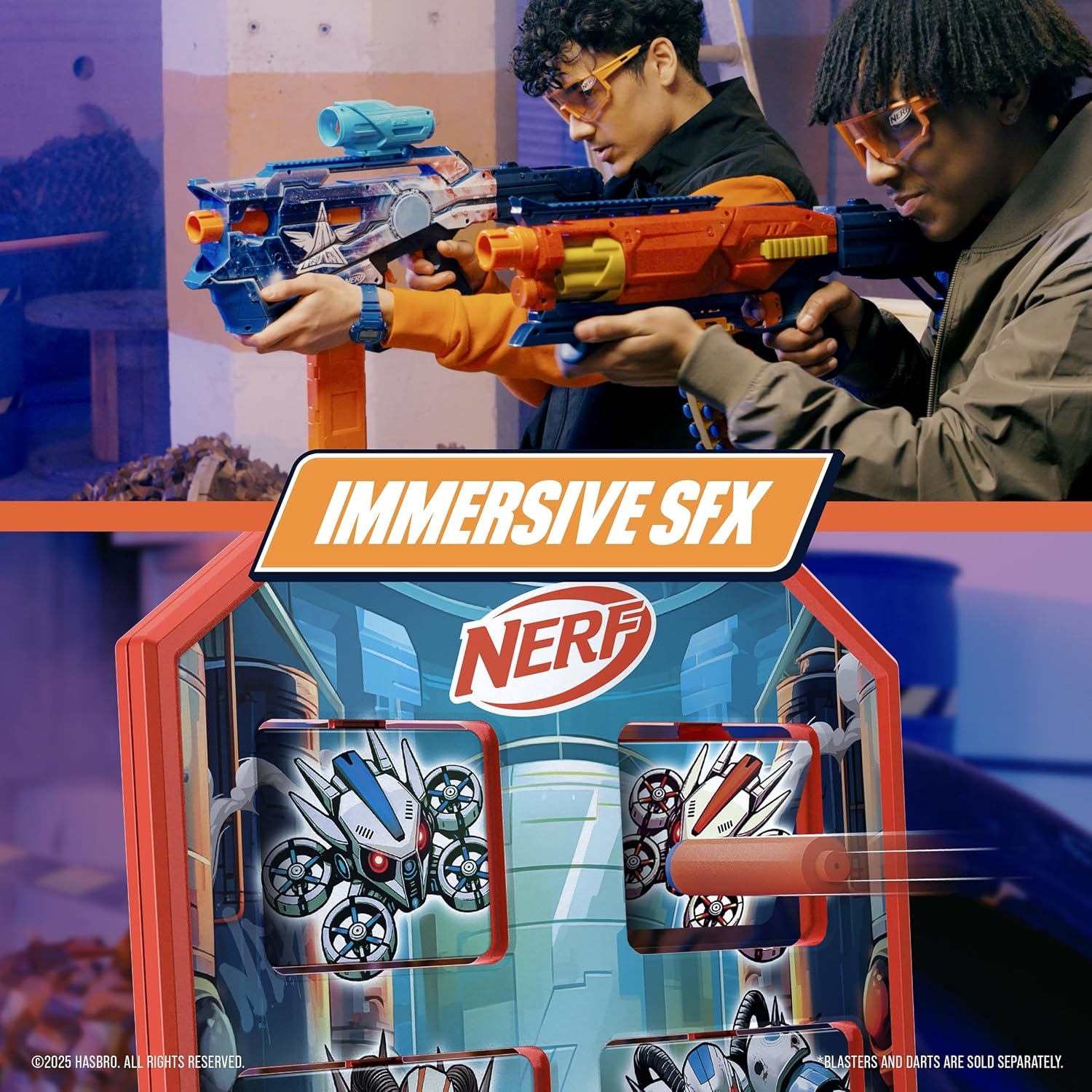 image:imageNerf Bot Arena Clash Electronic Target Game Interactive Foam Dart Blaster Game with Sound FX Score Display amp 4 ModesBot Arena Clash