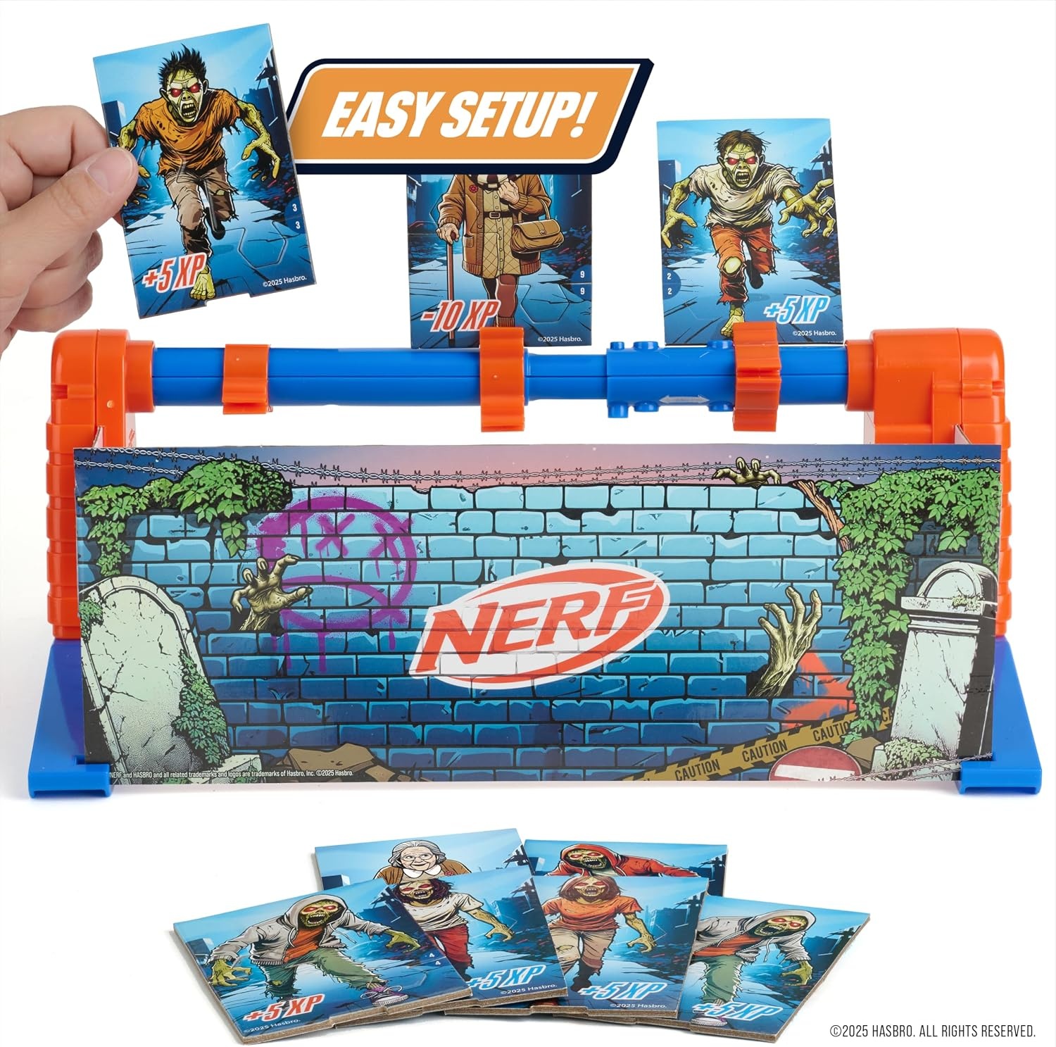 image:imageNerf Bot Arena Clash Electronic Target Game Interactive Foam Dart Blaster Game with Sound FX Score Display amp 4 ModesZombie Spin Strike