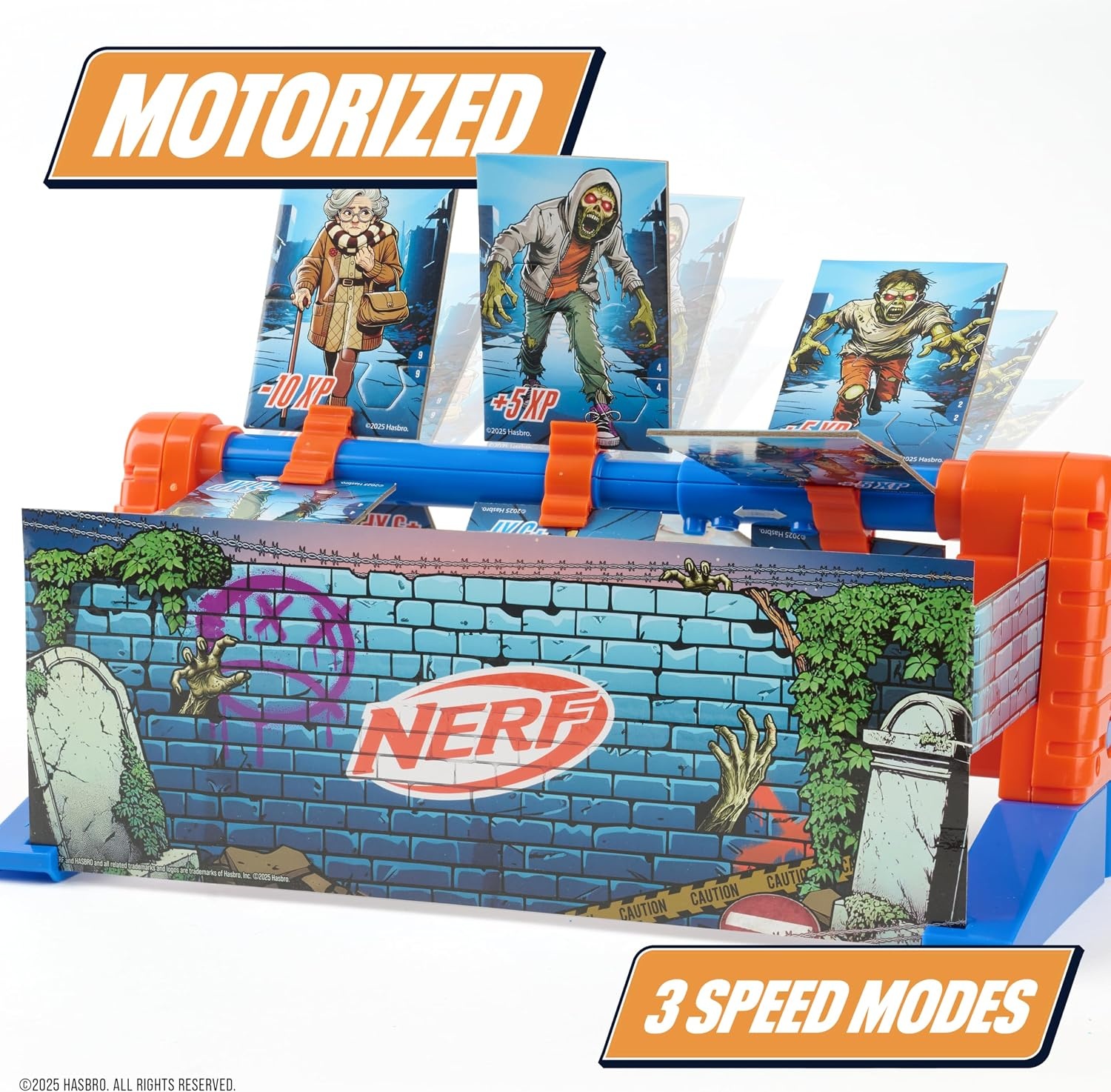 image:imageNerf Bot Arena Clash Electronic Target Game Interactive Foam Dart Blaster Game with Sound FX Score Display amp 4 ModesZombie Spin Strike