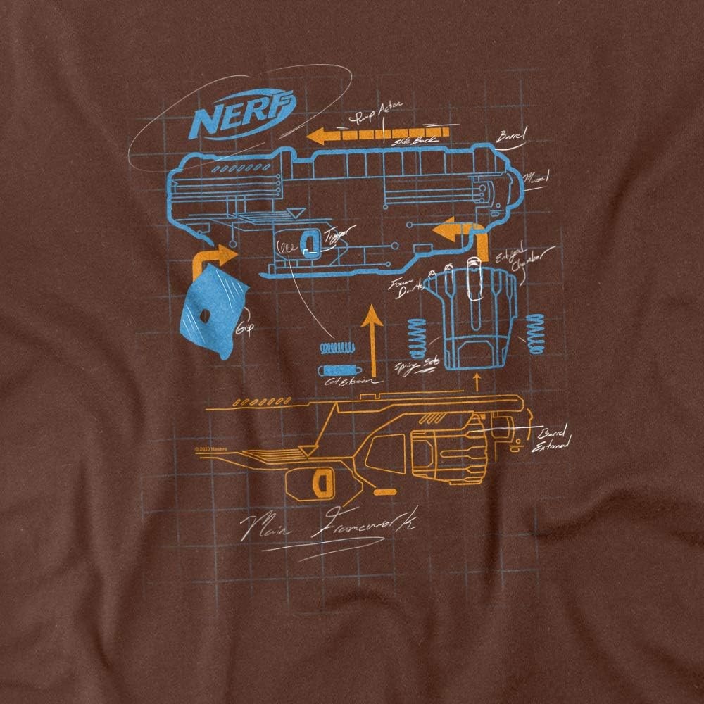 image:imageNerf Deconstructed Nerf Gun Unisex Adult T Shirt for Men and WomenCoffee