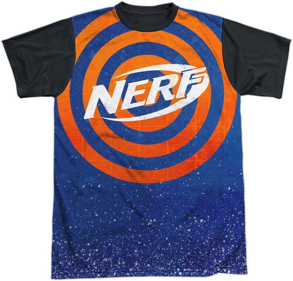 image:imageNerf Target Practice Unisex Adult Sublimated Black Back T Shirt for Men and WomenWhite