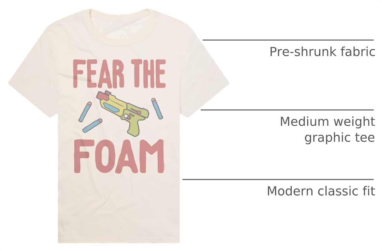 image:imagePopfunk Official Game Night Adult Unisex Classic RingSpun TShirt CollectionThe Nerf Or Nothin Stone Grey