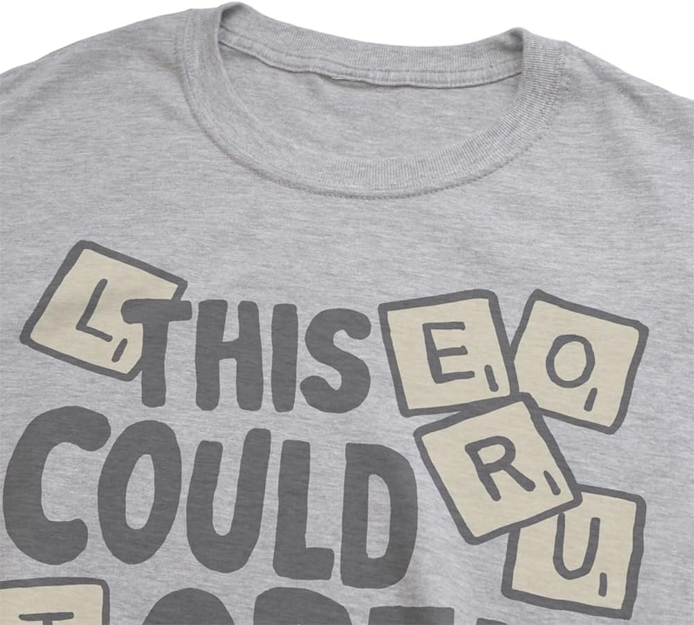 image:imagePopfunk Official Game Night Adult Unisex Classic RingSpun TShirt CollectionThe Spelling Bee Grey Heather