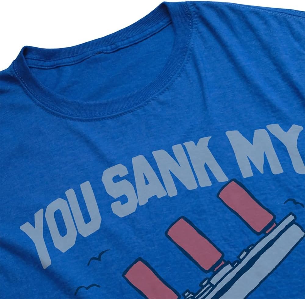 image:imagePopfunk Official Game Night Adult Unisex Classic RingSpun TShirt CollectionThe Sunken Battleship Blue