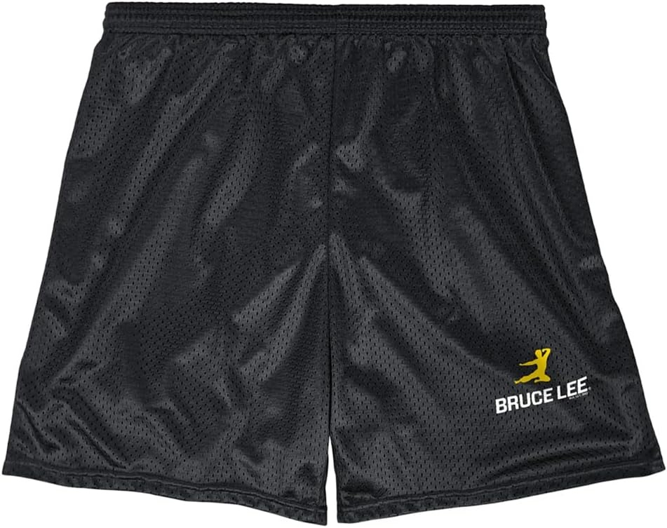 image:imagePopfunk Pop Culture Collection Mens Lined Mesh ShortsBruce Lee Flying Man Logo