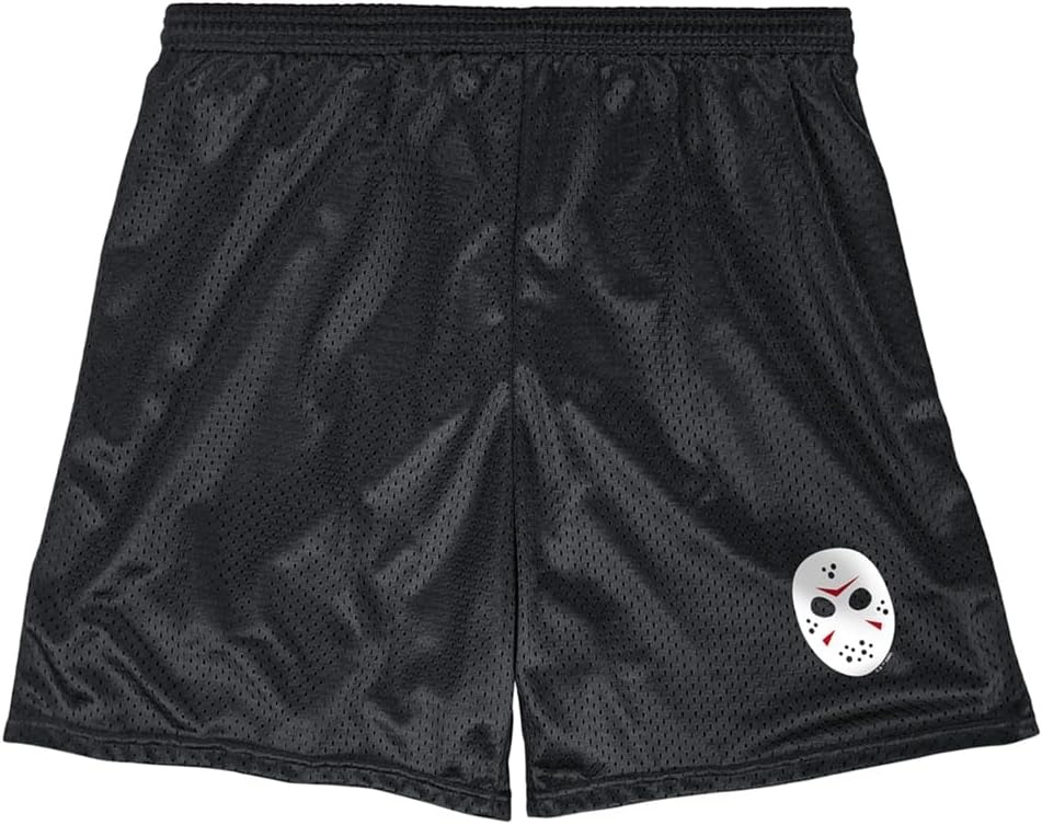 image:imagePopfunk Pop Culture Collection Mens Lined Mesh ShortsFriday the 13th Simple Mask