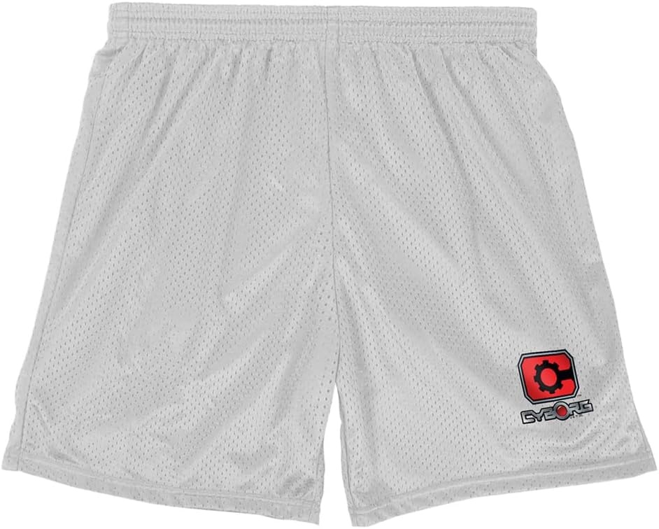 image:imagePopfunk Pop Culture Collection Mens Lined Mesh ShortsJustice League Cyborg Logo