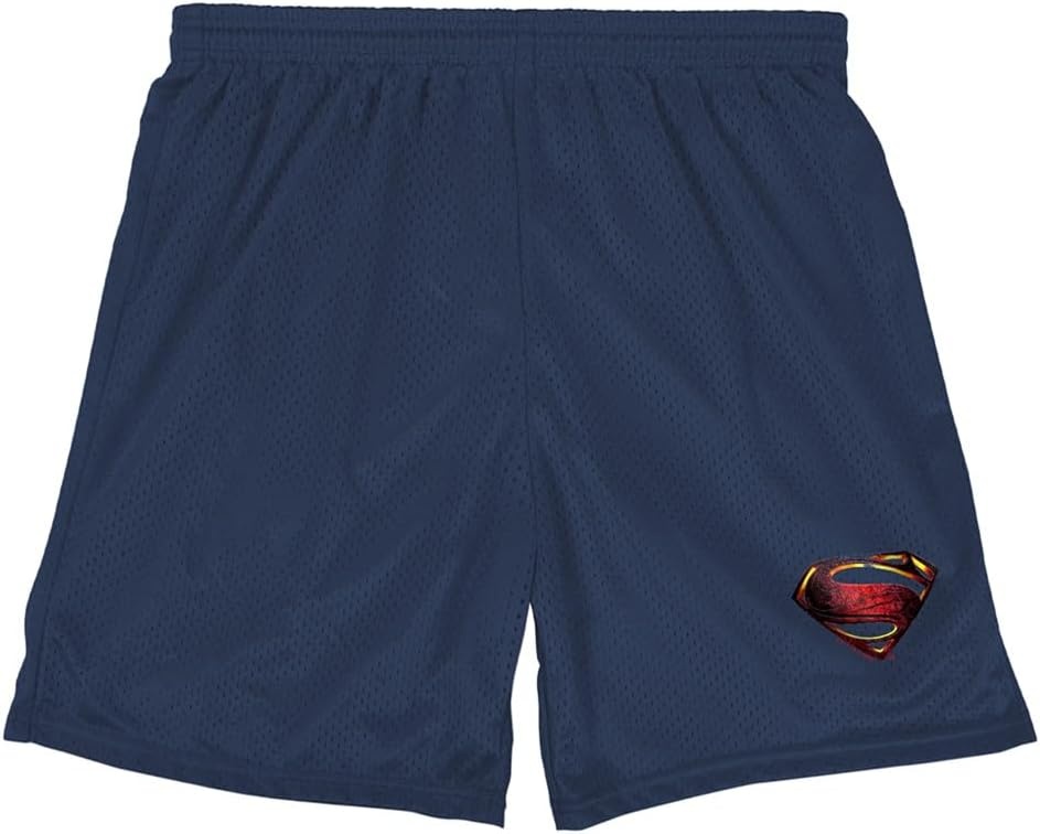 image:imagePopfunk Pop Culture Collection Mens Lined Mesh ShortsJustice League Movie Superman Logo